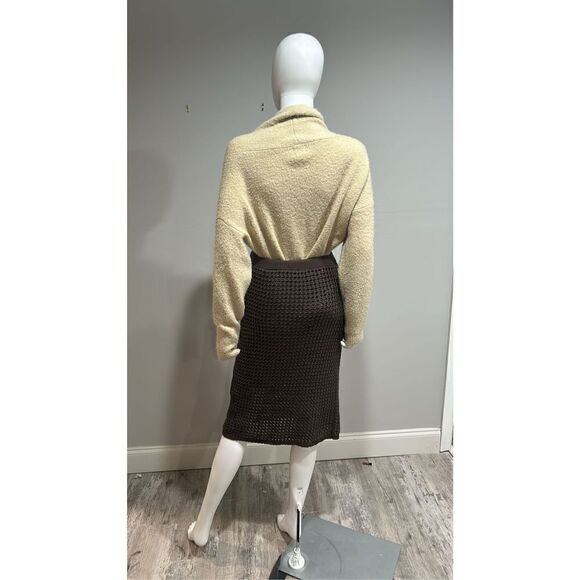 Theory Brown Knit Pima Cotton Skirt Size Small - Picture 7 of 12